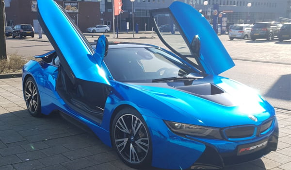 BMW i8 chroom blauw wrap blue chrome Procarwrap